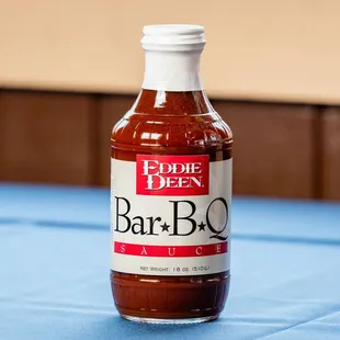 a bottle of barbecue sauce