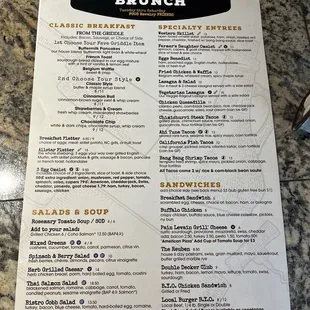 Brunch Menu as of 6/10/23