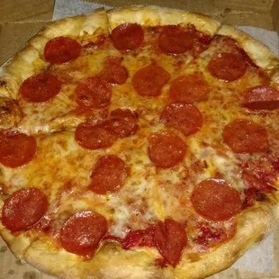a pepperoni pizza