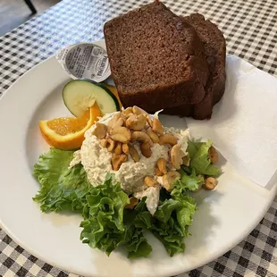Chicken salad with zucchini bread!