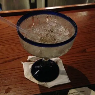 Gone!!! Literally the best strawberry margarita I've ever had. Tastes like a fresh strawberry.