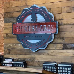 a sign for the restaurant