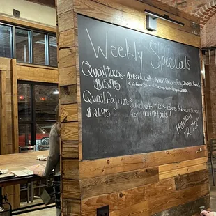 Weekly Specials Board