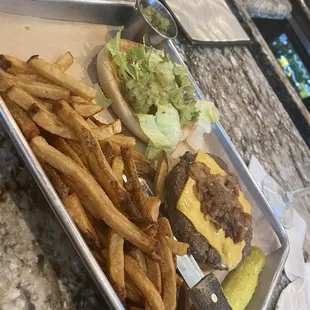 Hickey Tree Burger and Fries