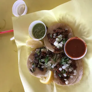 Wow great street tacos. They were doing a $.75 to $1.00 Tacos. These are authentic style Mexican tacos.