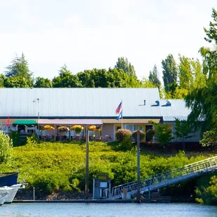 a boat docked at the dock