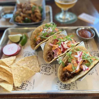 Korean Vegan Taco Trio