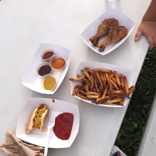 Food from food truck and their home made sauces