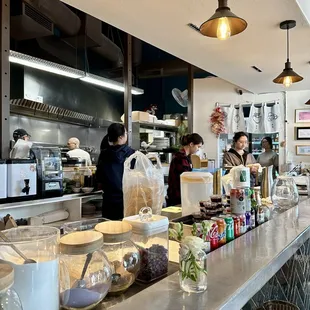 Sat at one of the 2-tops along the front counter