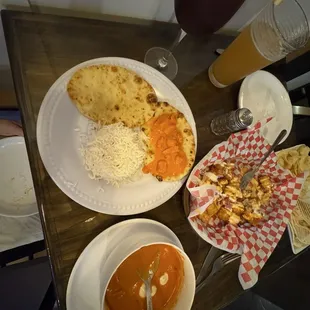 Butter chicken combo, Red Sangria, Pub Tots &amp; Chicken Tikka Tacos
