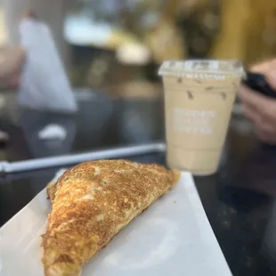Apple Turnover and Honey Lavender Iced latte