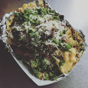 Mac and Cheese with Chopped Smoked Brisket