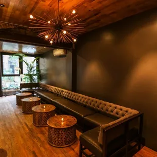 the seating area of the bar