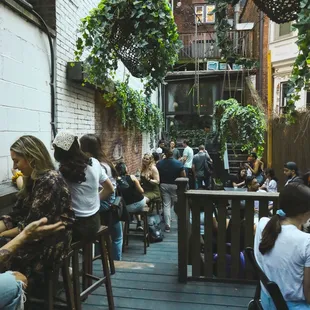 Outside looking back at the bar. Favorite place to sit.