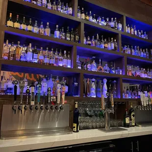 bottles of alcohol on shelves
