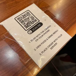 a qr code on a table