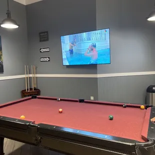 pool table with olympics