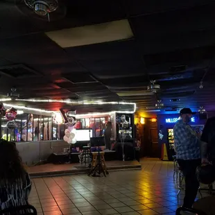 Karaoke stage/dance floor.