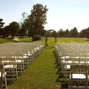 Getting married on the first green = teeing off life together