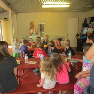 Picnic Tables inside game room for special events. Call to reserve.