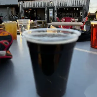 The crate room behind one of their offerings. Country Boy's Brown Ale -Shotgun Wedding