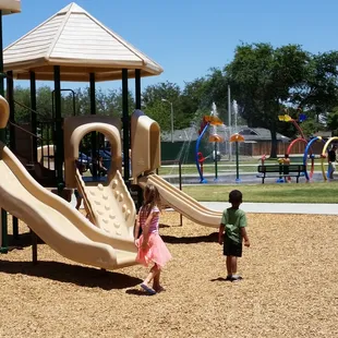 Younger kids playground and water feature