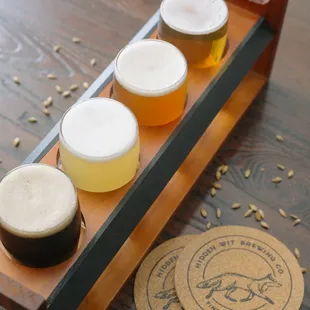 a flight of beer