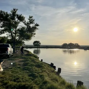 Early morning cowboy coffee by the lake. HideAway Lakes, Texas