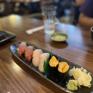 a plate of sushi
