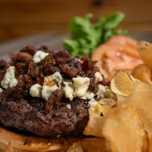 Bacon Jam with blue cheese burger