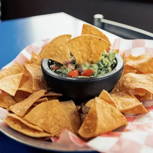 Our yummy chips and quac appetizer!