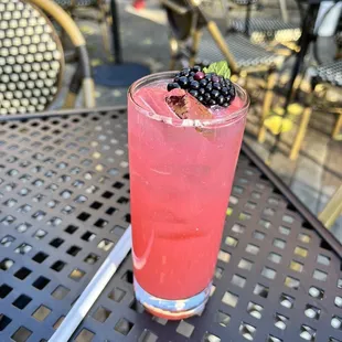 a drink on a table