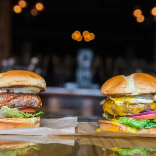 The Lamb Hot Damn and Hideaway Burger.