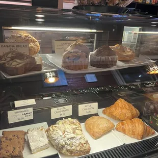 a display of baked goods