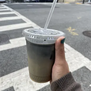 Charcoal Latte with espresso shot (dirty)