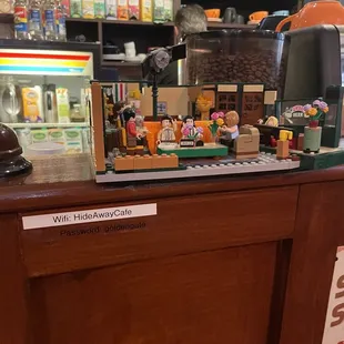 a display of items on the counter
