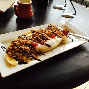 Breakfast banana split!