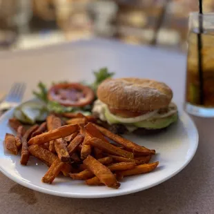 a burger and fries