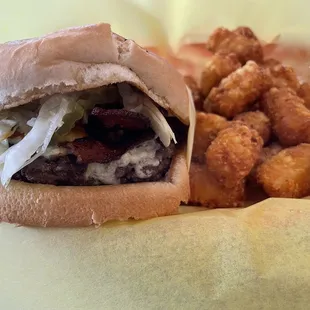 Bacon blue cheese with tots