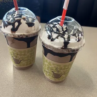 Double chocolate (double yummy) shakes.
