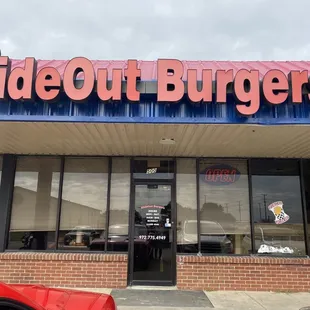 the front of the restaurant