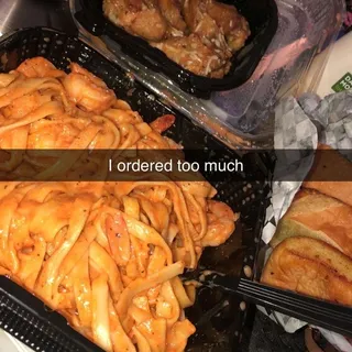 Shrimp Fettuccine in Lobster Cream Sauce