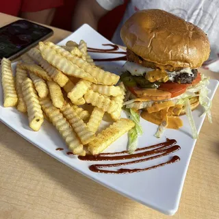 Hideout Cheeseburger With Fries