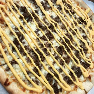 Steak and Cheezy Cheddar Pizza
