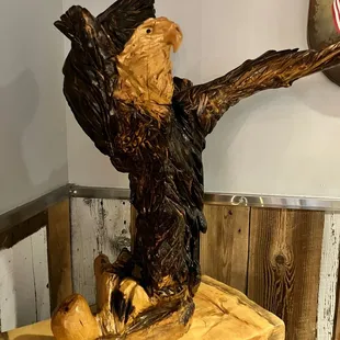 a carved eagle