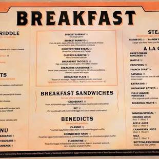breakfast menu