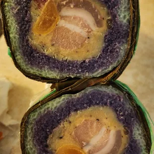 Welcome year of Dragon for 3 colors of porkbelly sticky rice for breakfast 2/10/24