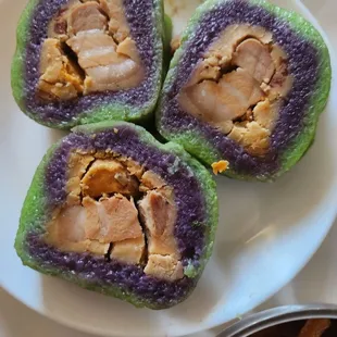 3 colors pork belly sticky rice for my parents&apos; s breakfast.  Happy Sunday 1/16/25