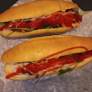 Two beef Banh Mi for me :) because I was so hungry after the gym lol:)