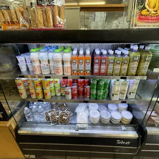 a display of food items